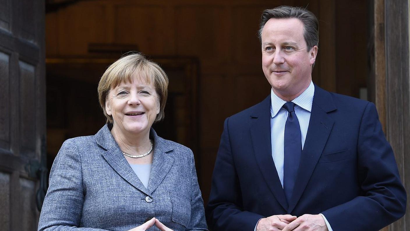 La cancelliera tedesca Angela Merkel e il primo ministro britannico David Cameron