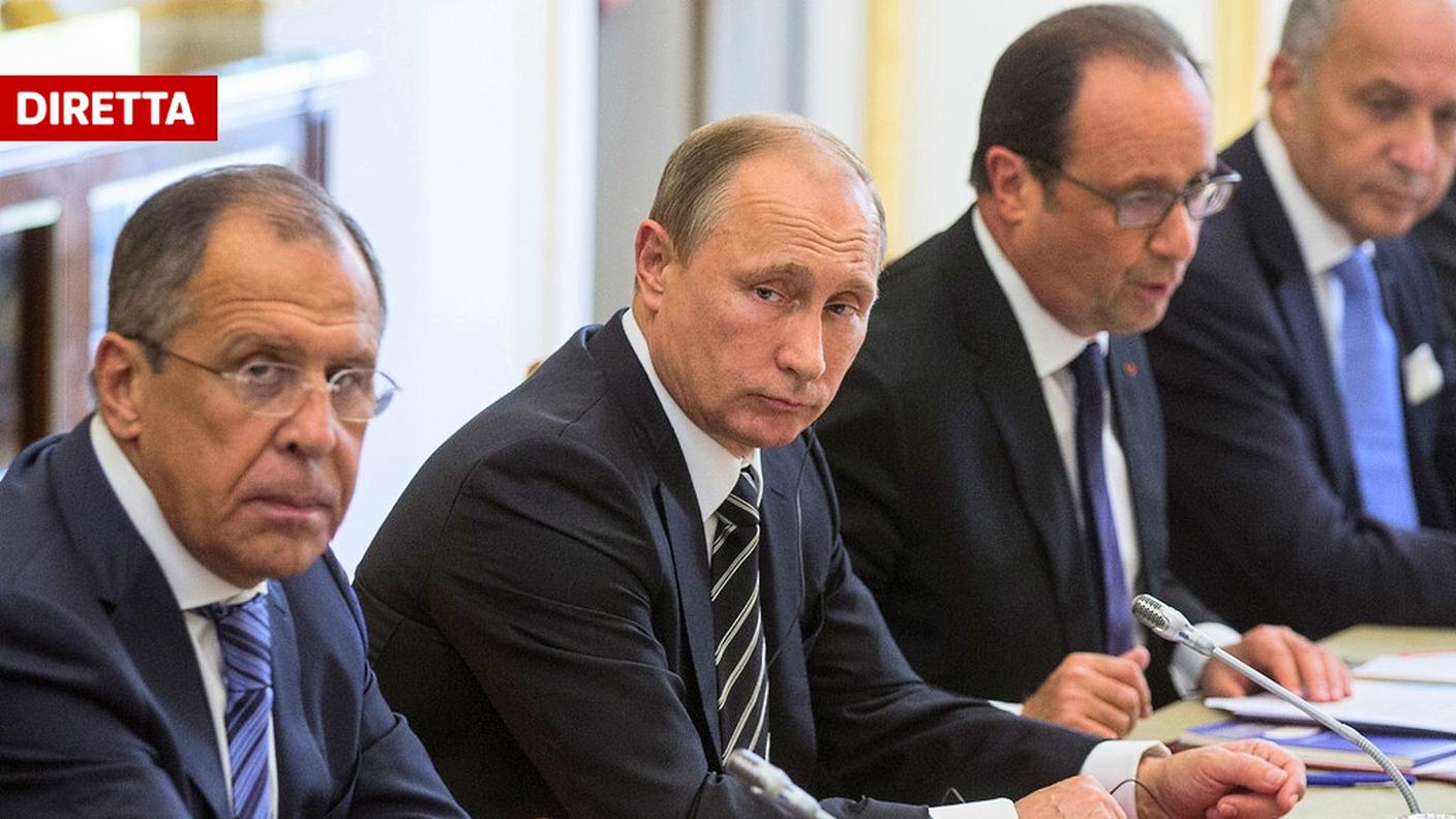 Putin e Hollande lo scorso 2 ottobre all'Eliseo