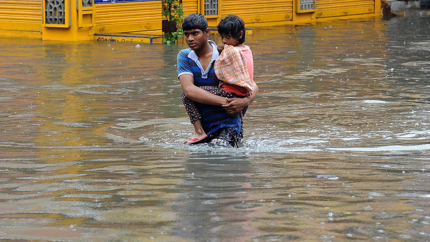 Gran parte delle strade di Chennai sono impraticabili