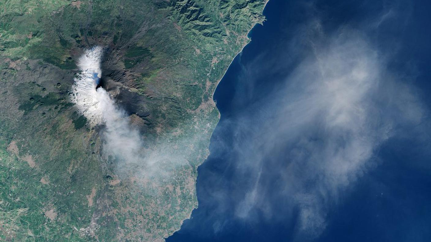 Un'immagine satellitare del vulcano
