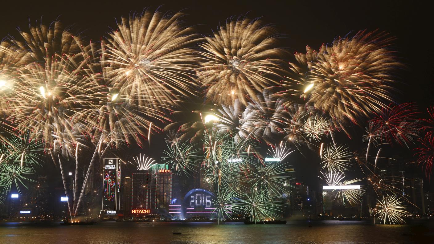 Show pirotecnico a Hong Kong