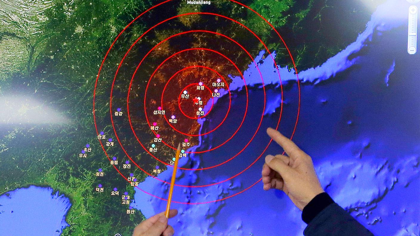 L'epicentro dell'esplosione, che ha causato un terremoto magnitudo 5.1