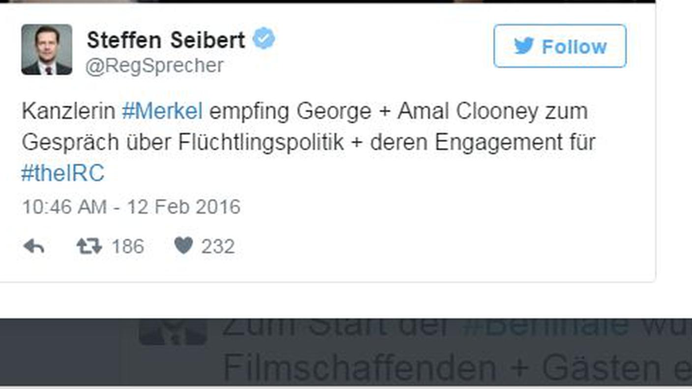 Il tweet del portavoce di Angela Merkel