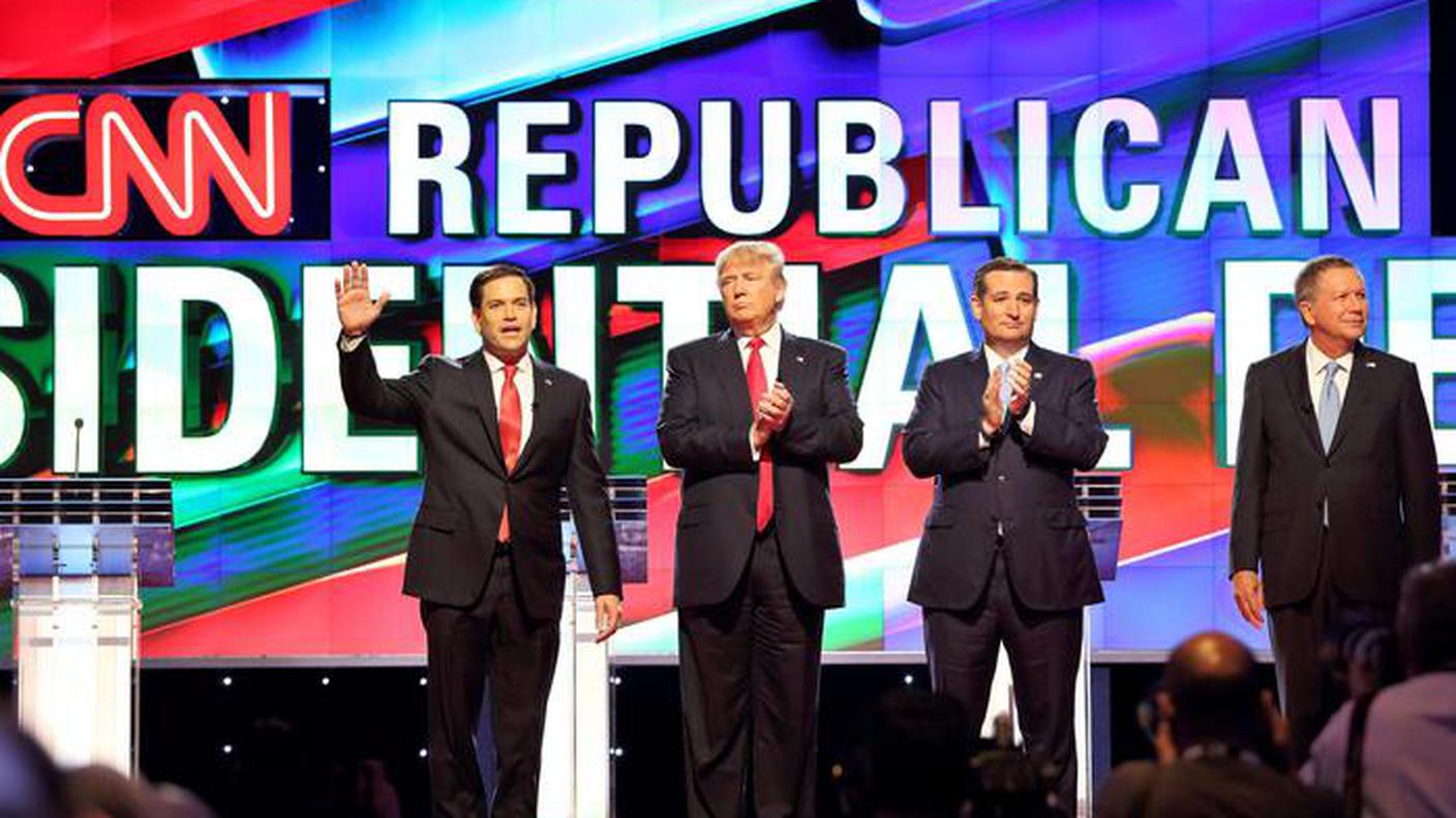 Marco Rubio, Donald Trump, Ted Cruz e John Kasich