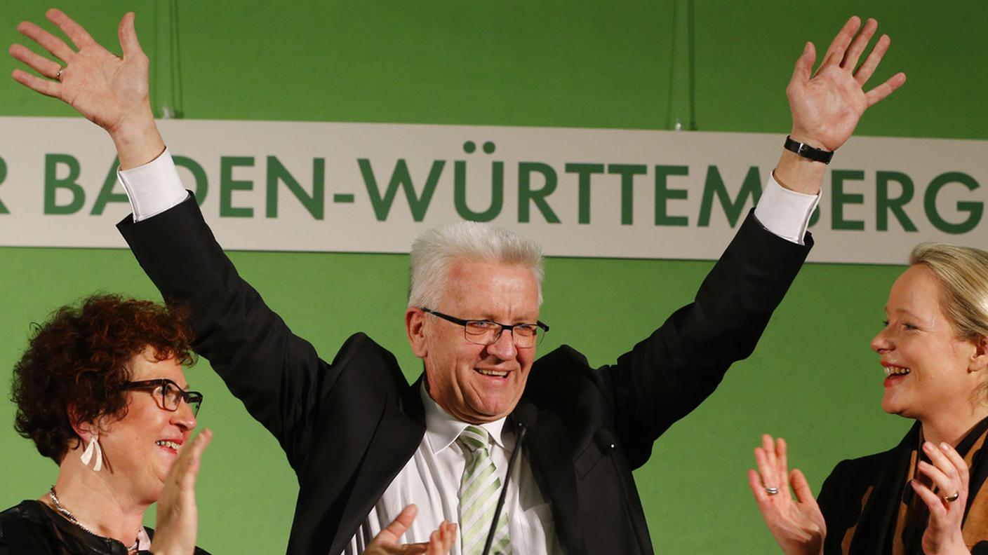 L'altro vincitore della giornata, "il Verde" Winfried Kretschmann
