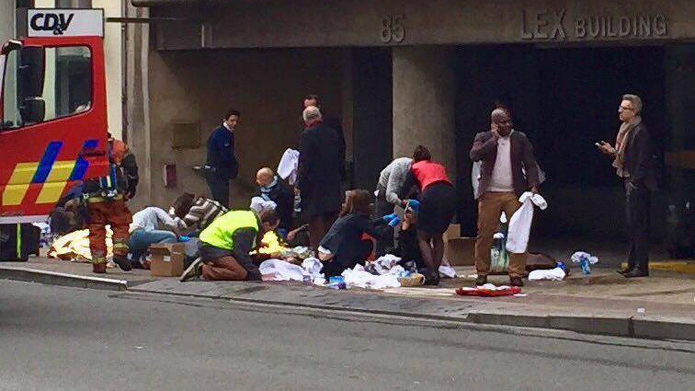 Fuori dalla stazione della metropolitana a Maelbeek