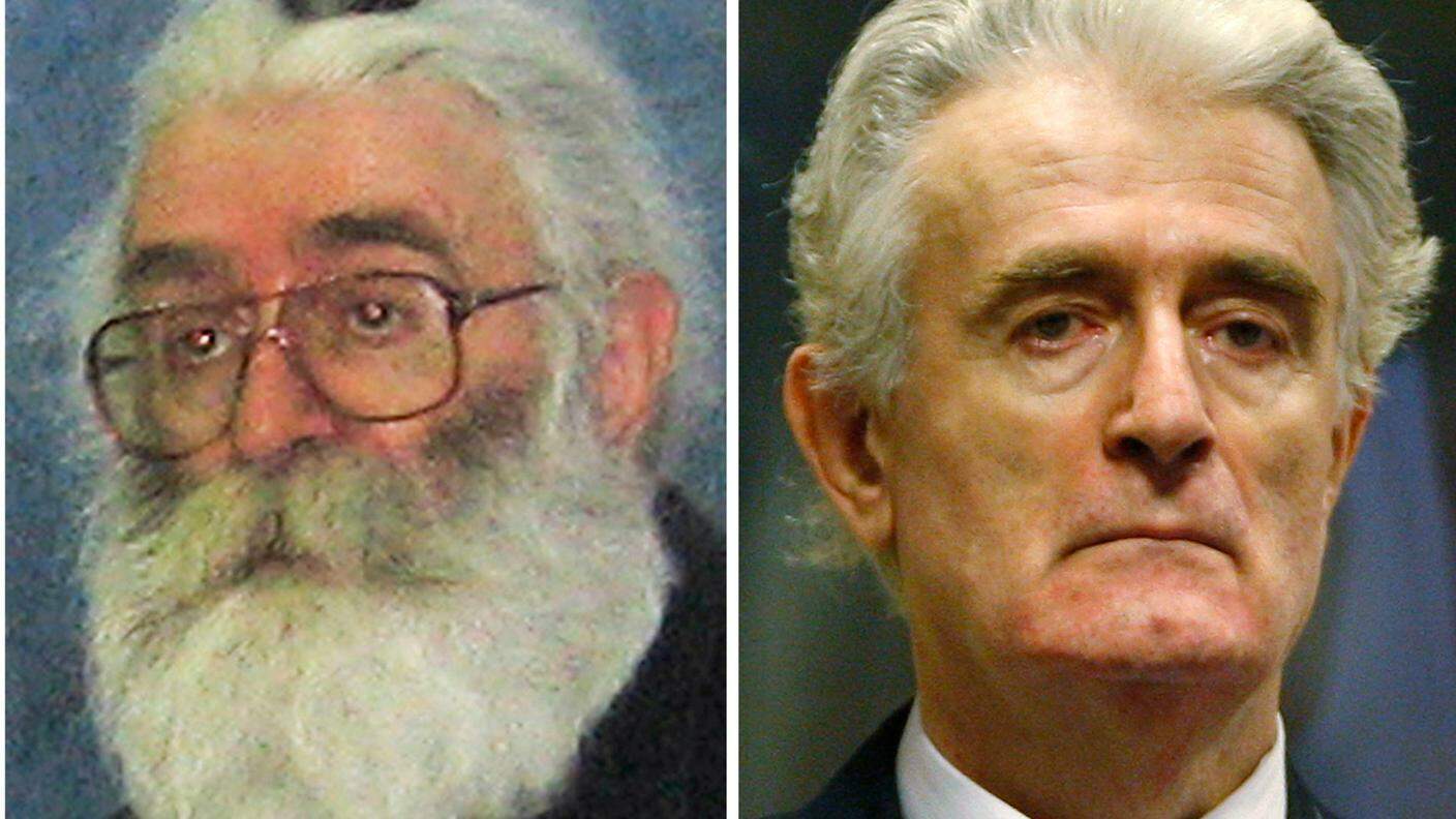 Una combinazione di foto di Karadzic