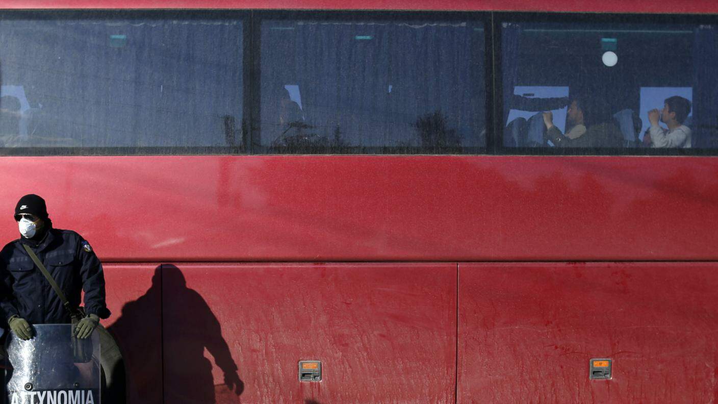 Un autobus per trasportare i rifugiati