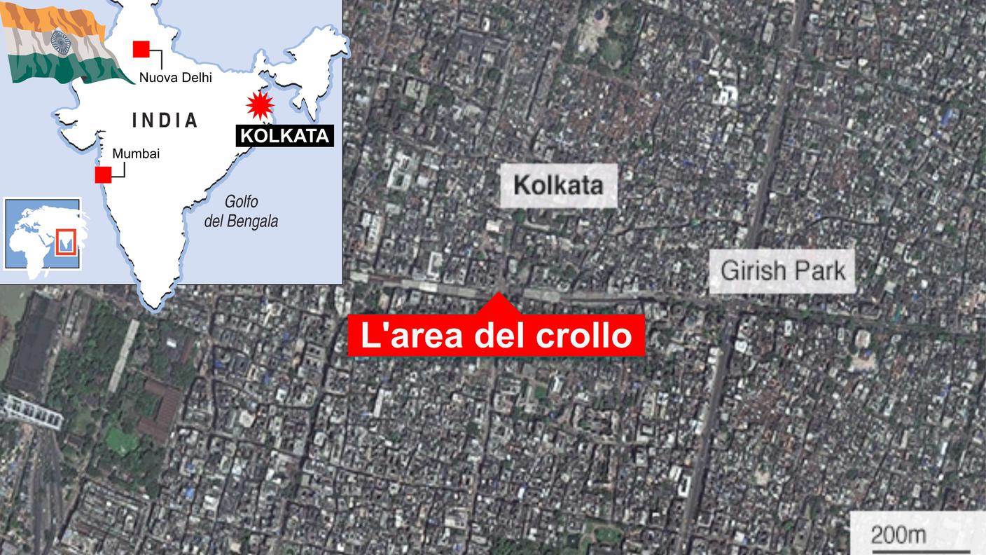 L'area del crollo