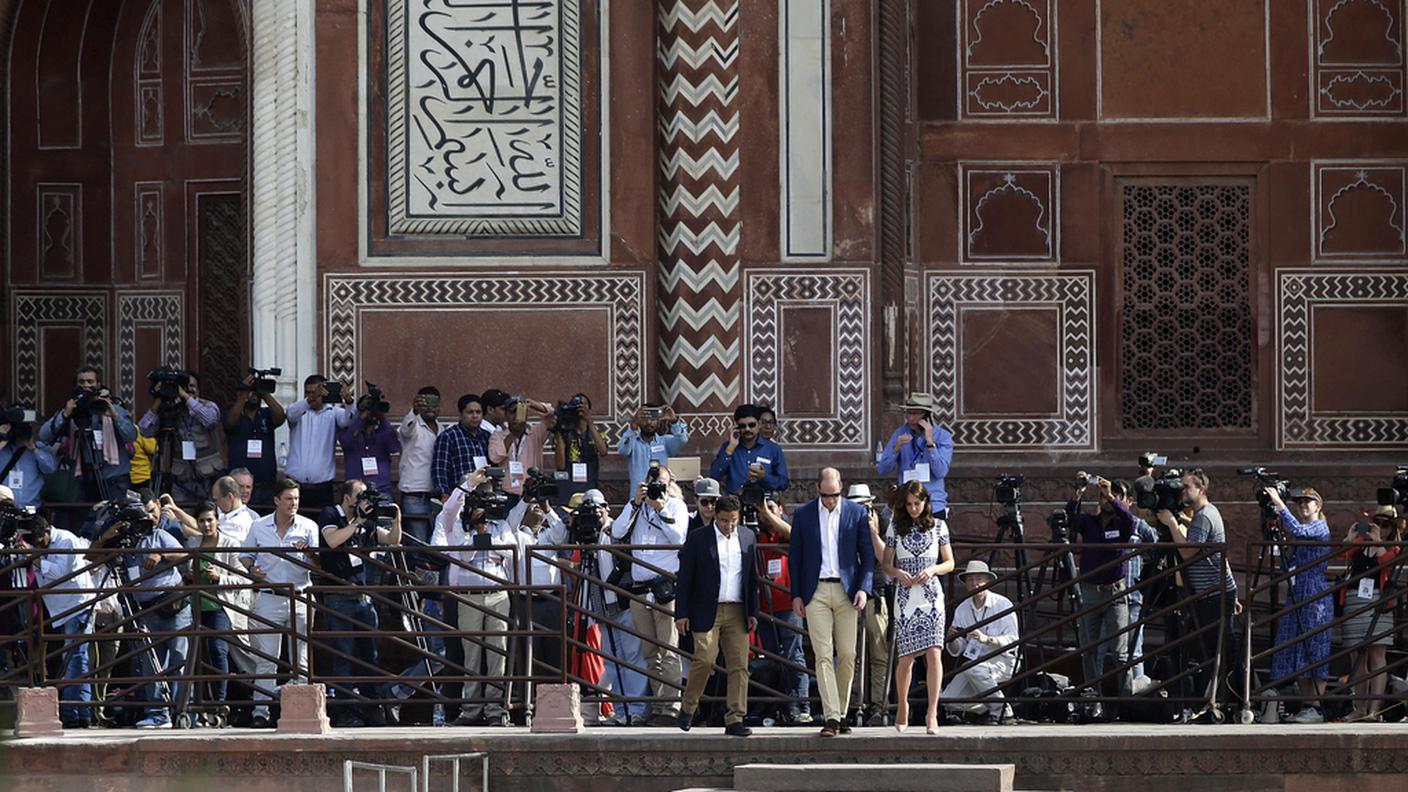 Il duca e la duchessa di Cambridge sabato al Taj Mahal