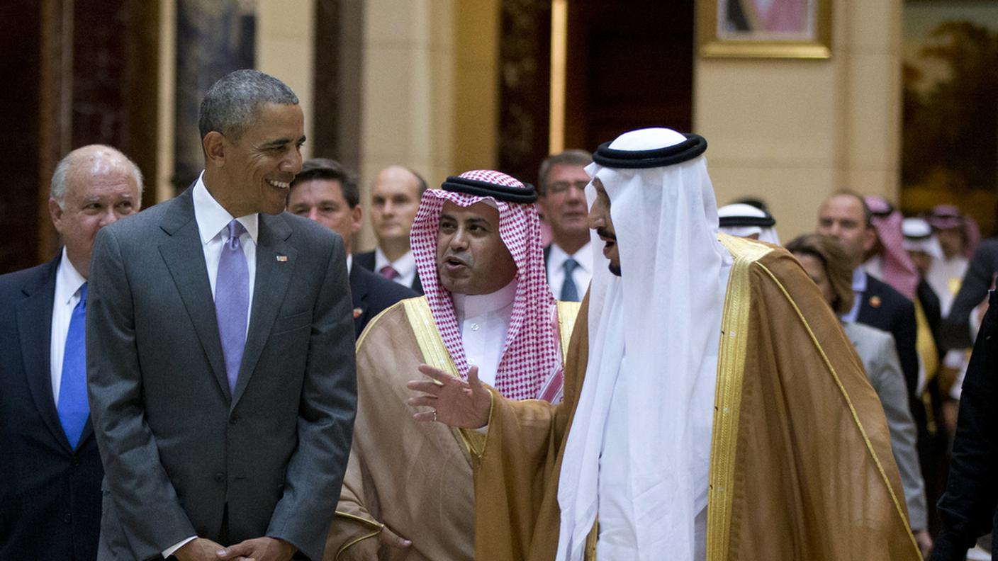 Il presidente Obama con il re Saudita Salman