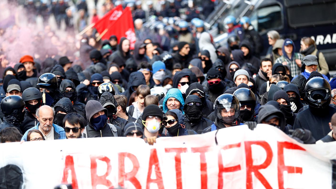 Il corteo di sabato pomeriggio al Brennero