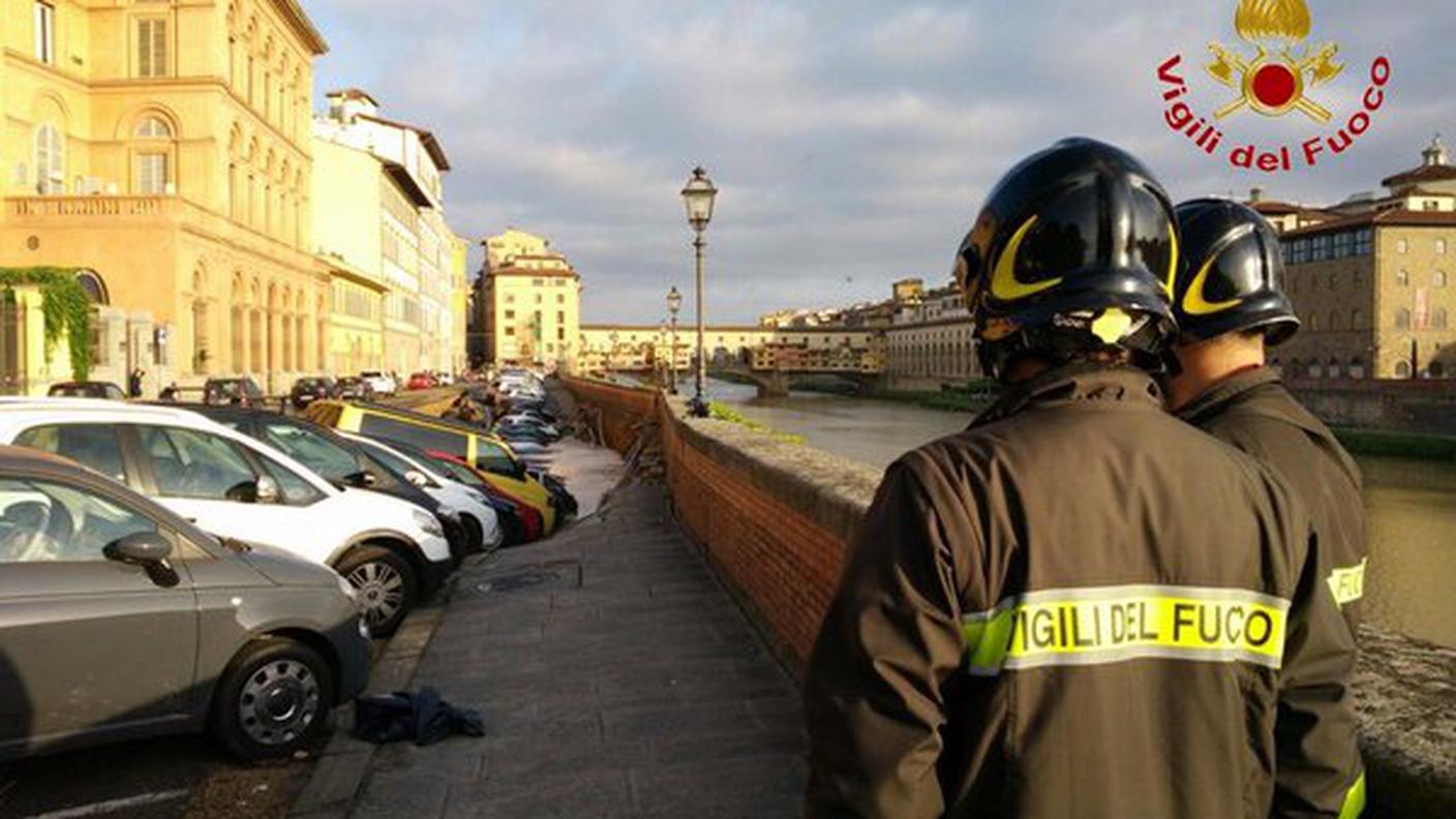 La zona del cedimento, a due passi dal Ponte Vecchio