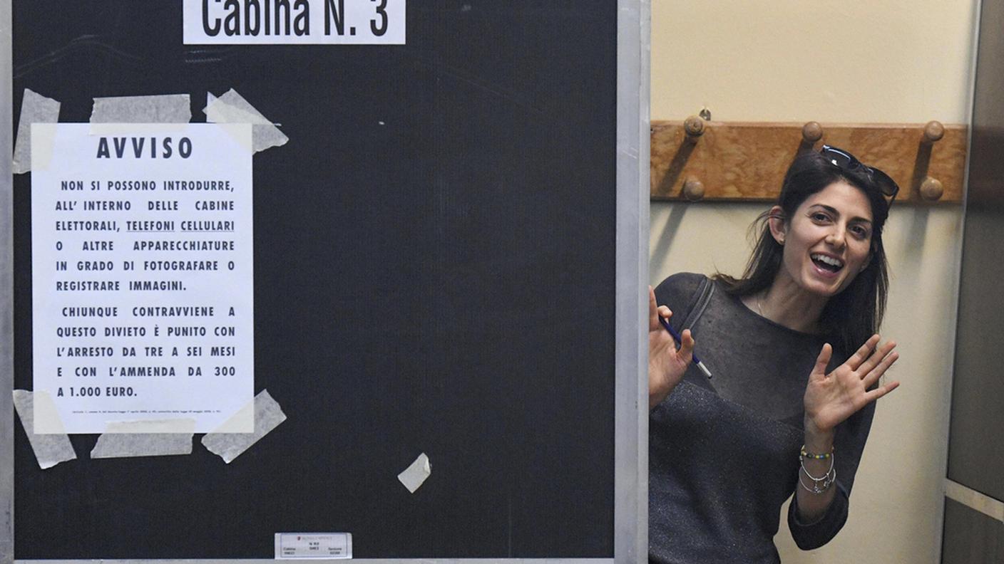 Virginia Raggi, del Movimento 5 stelle è in testa