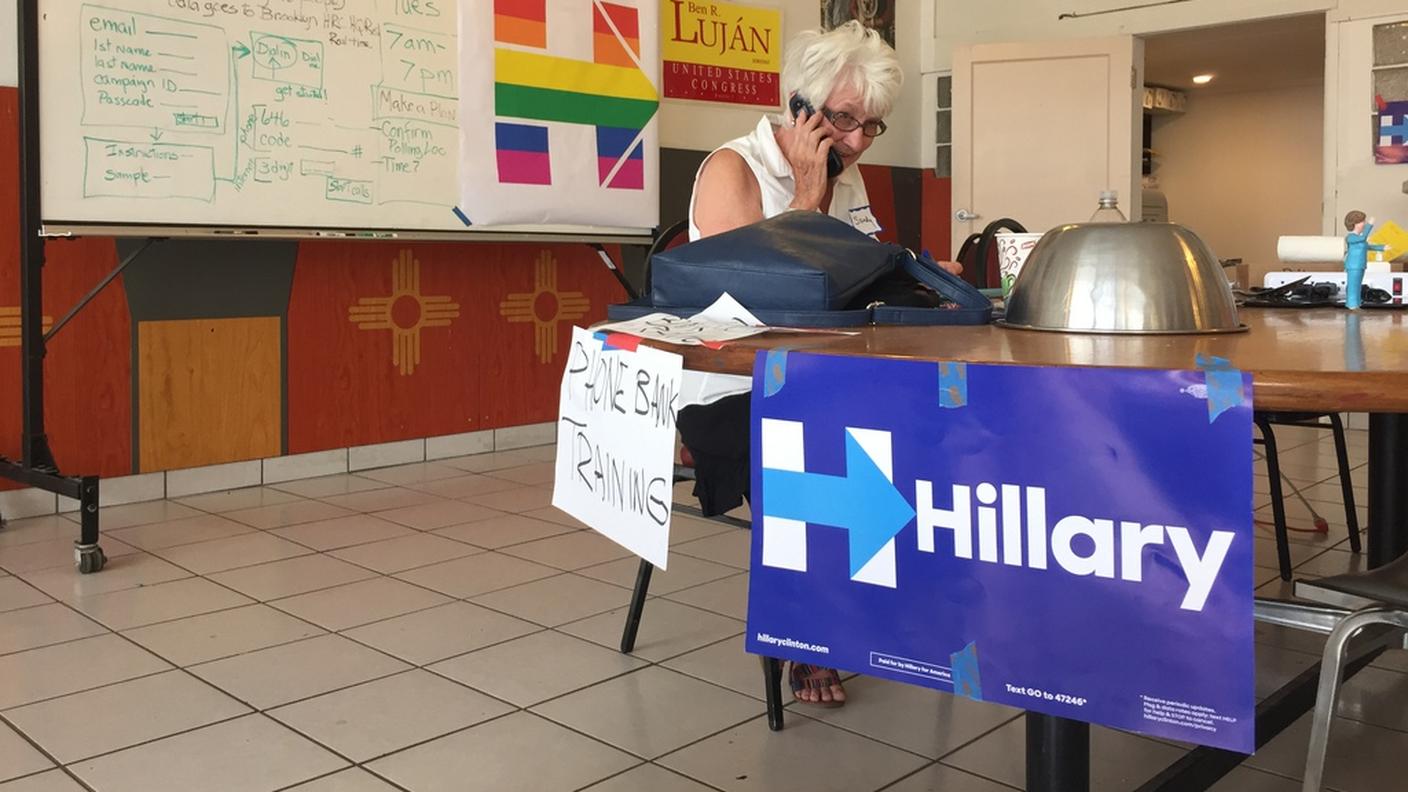 Un'immagine scattata nel quartier generale della Clinton nel Nuovo Messico