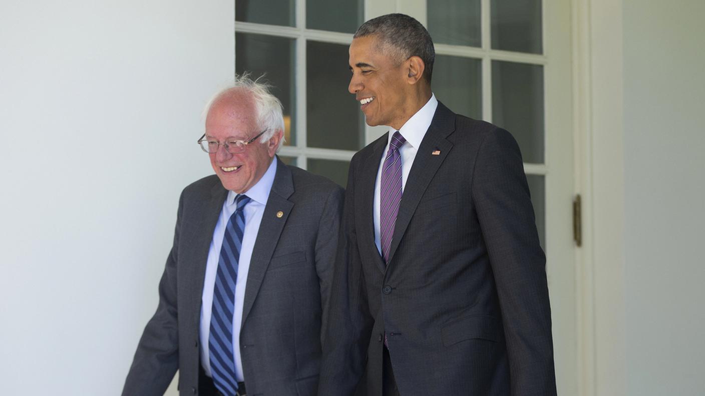 Il presidente Obama con il senatore democratico Bernie Sanders alla Casa Bianca