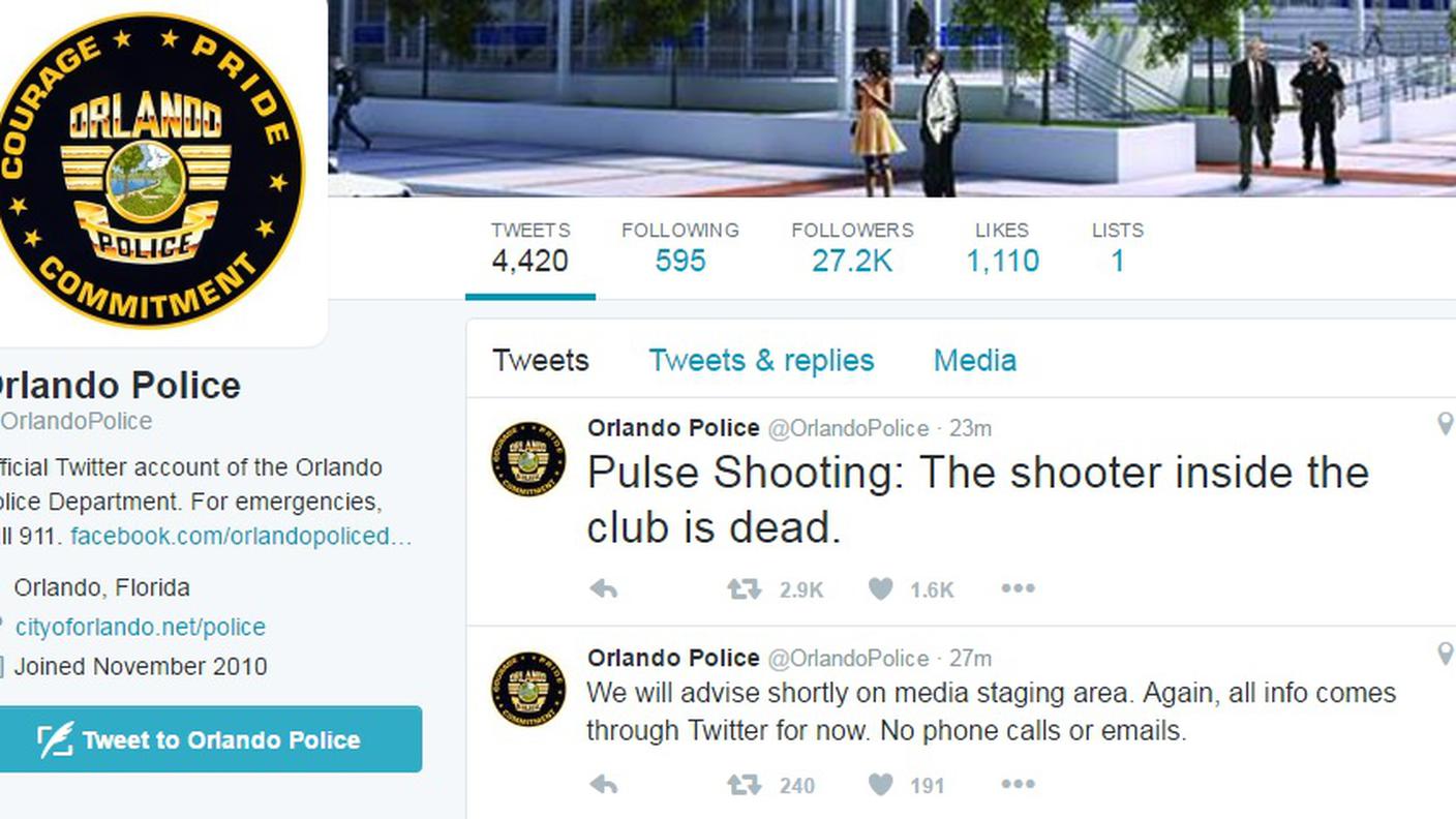L'annuncio della polizia di Orlando