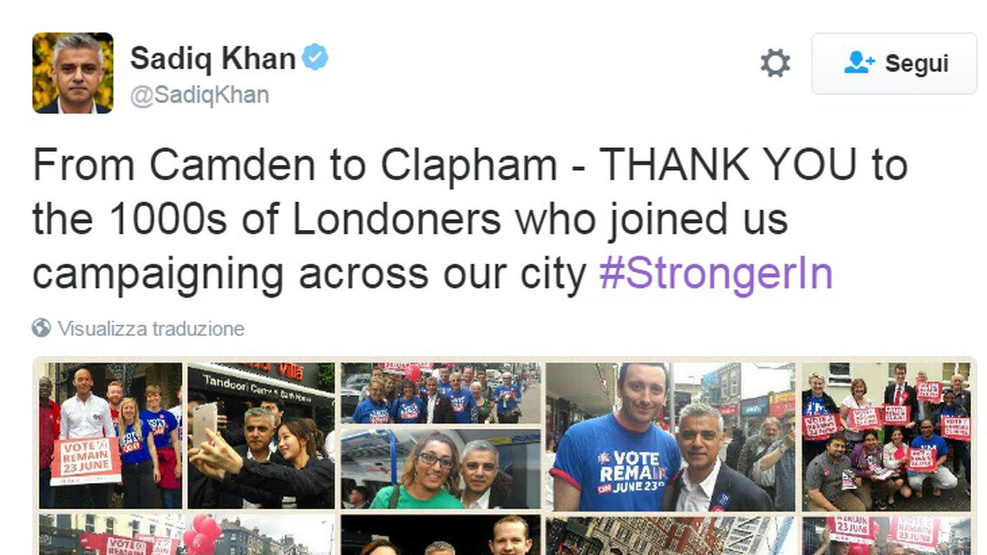 Sadiq Kan, neosindaco di Londra