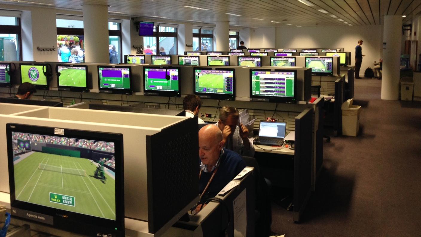 La sala stampa dell’All England Club
