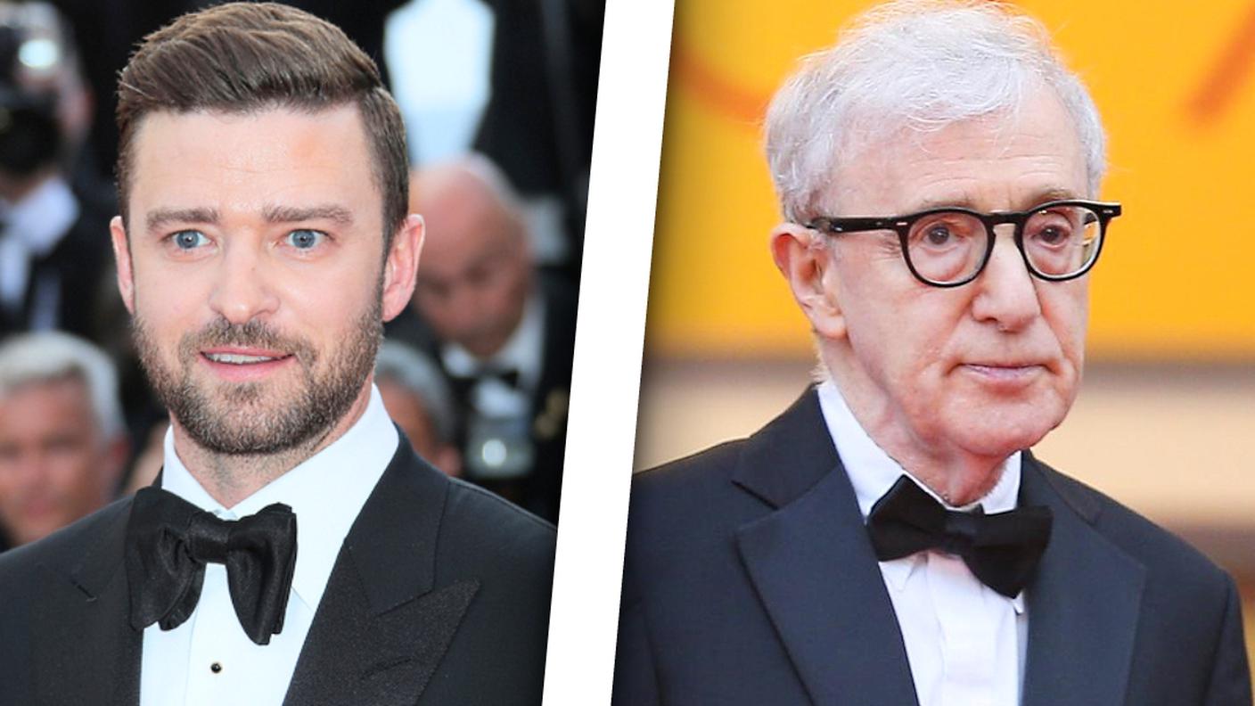 Il cantante Justin Timberlake e il regista Woody Allen