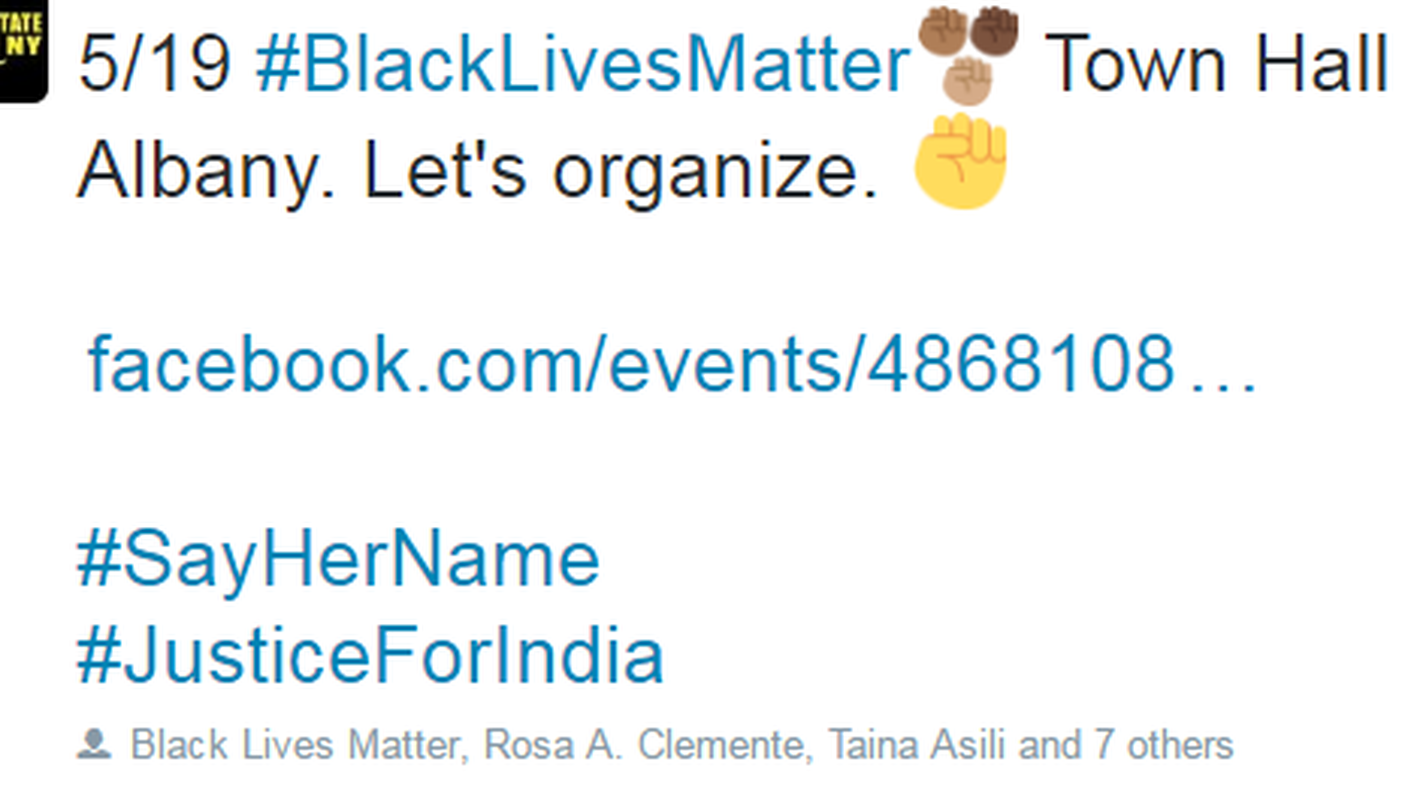 L'emoji che richiama il pugno chiuso accanto all'hashtag del movimento