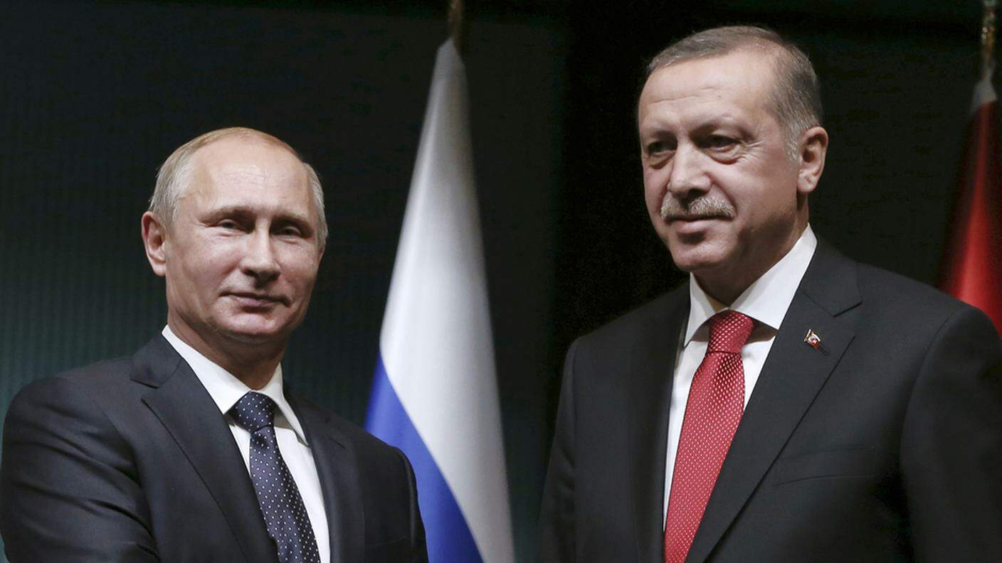 Il presidente russo Putin e il leader turco Erdogan (archivio)