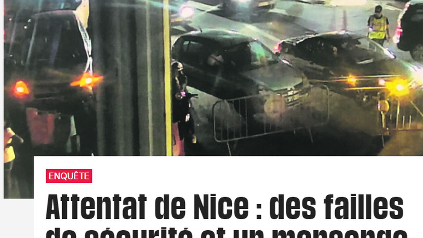 La prima pagina del sito di Liberation: solo un'auto della polizia sulla Promenade