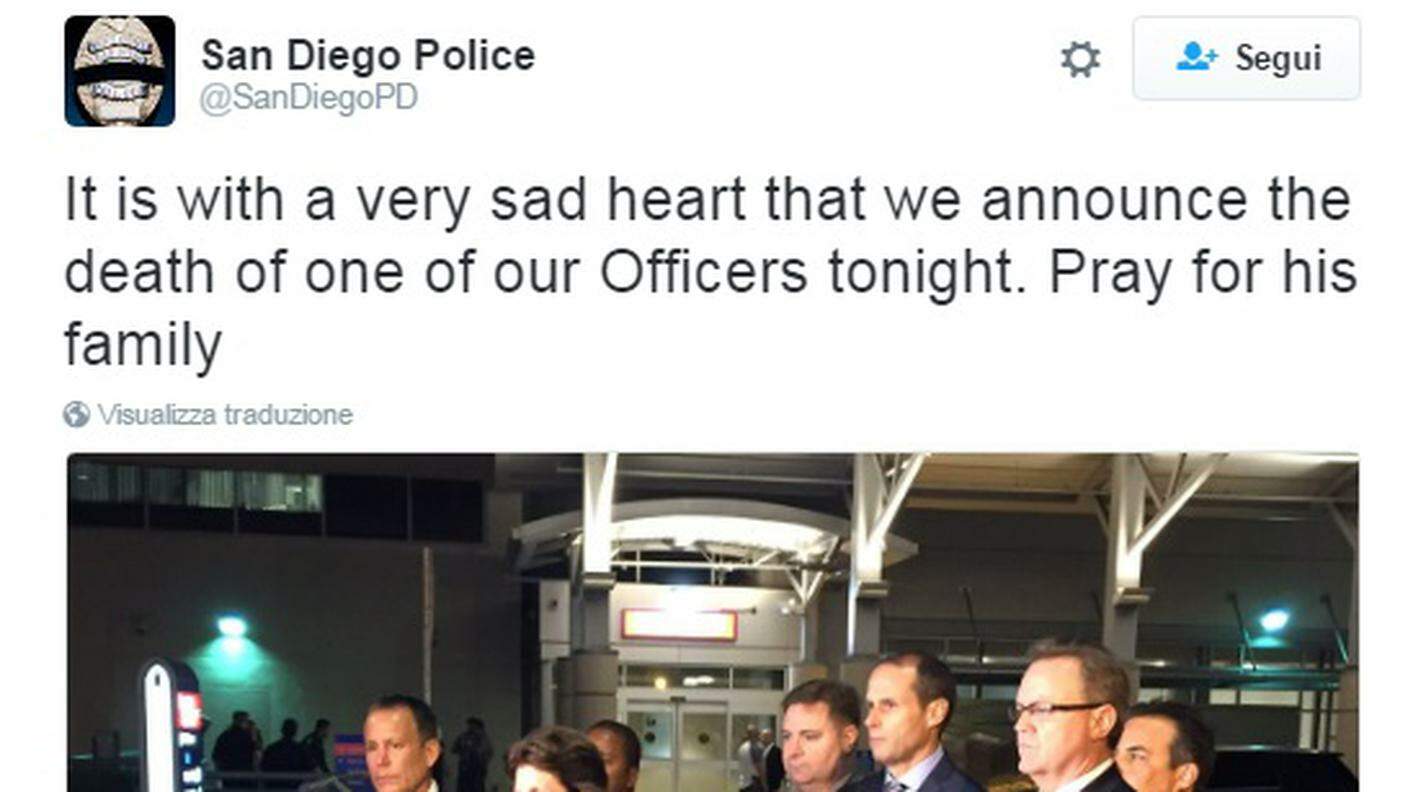 L'annuncio della polizia di San Diego