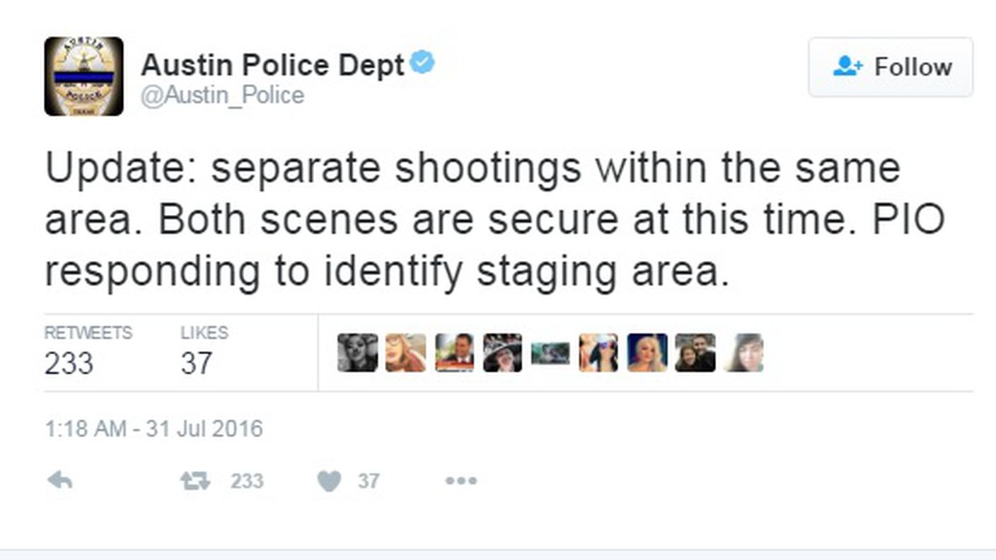 Il messaggio della polizia di Austin