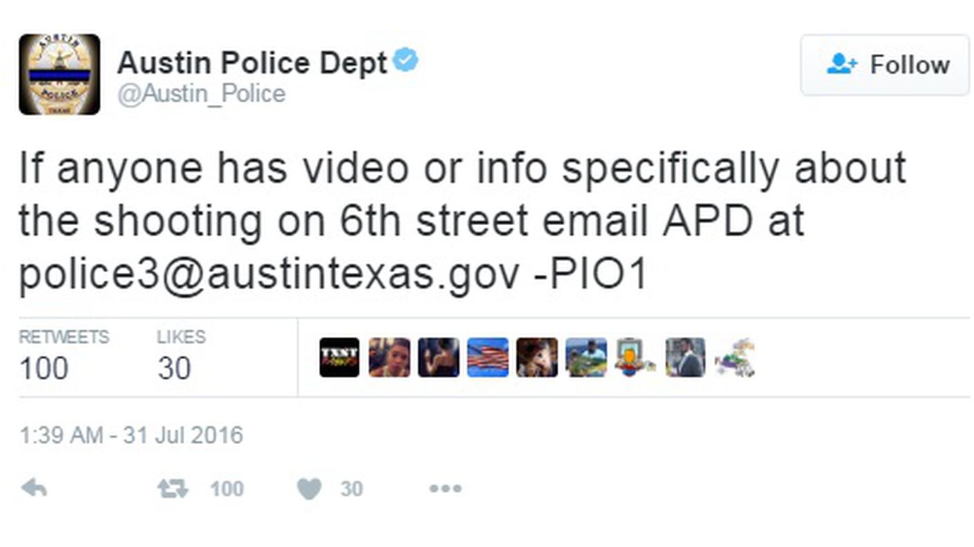 Il messaggio della polizia di Austin