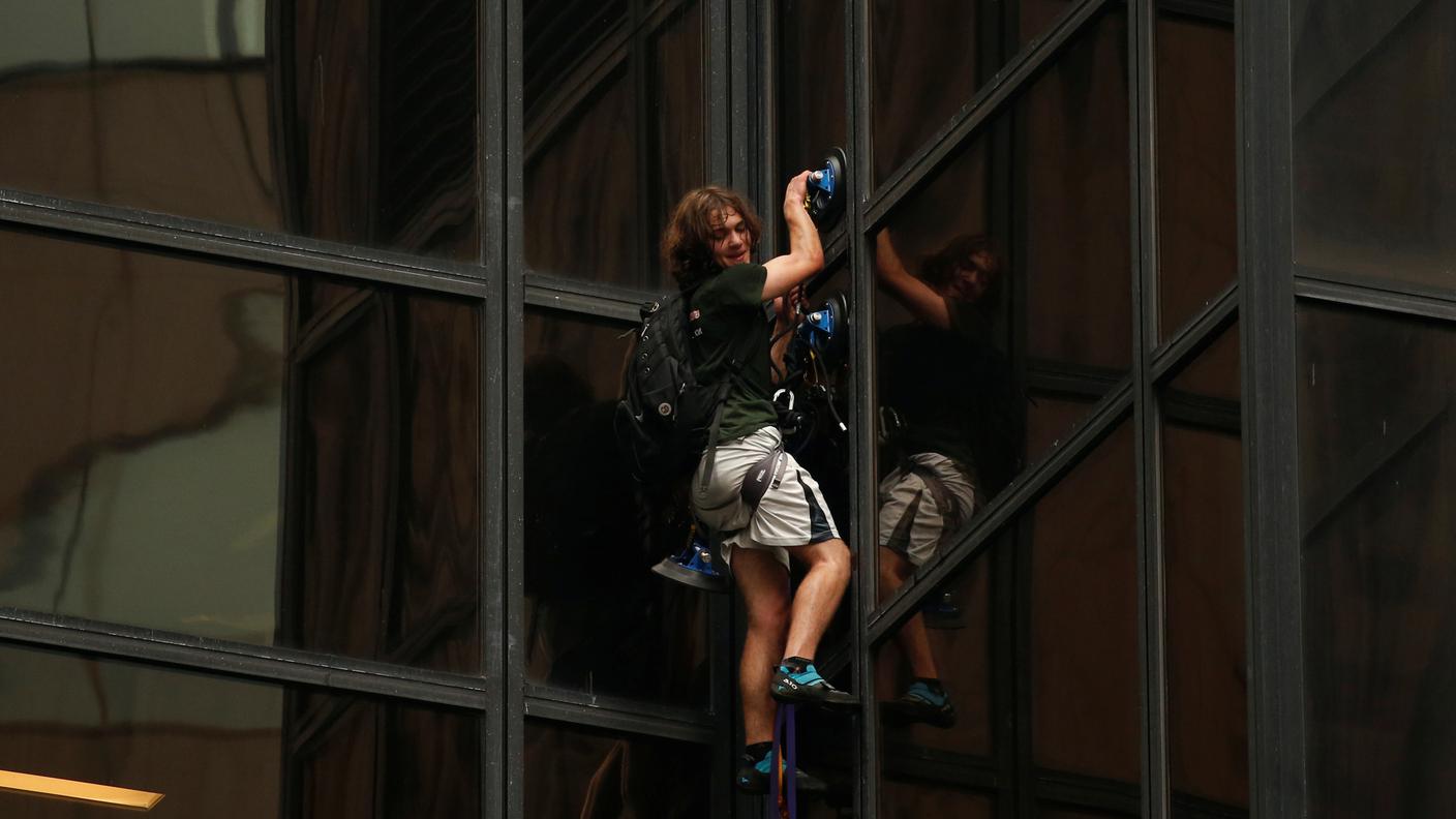 Lo scalatore in azione