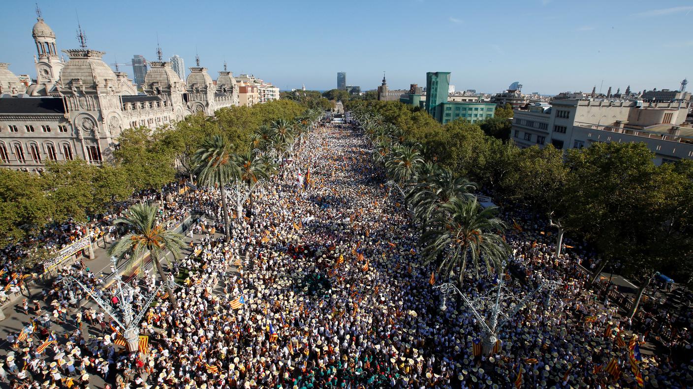 800'000 persone in piazza in Catalogna