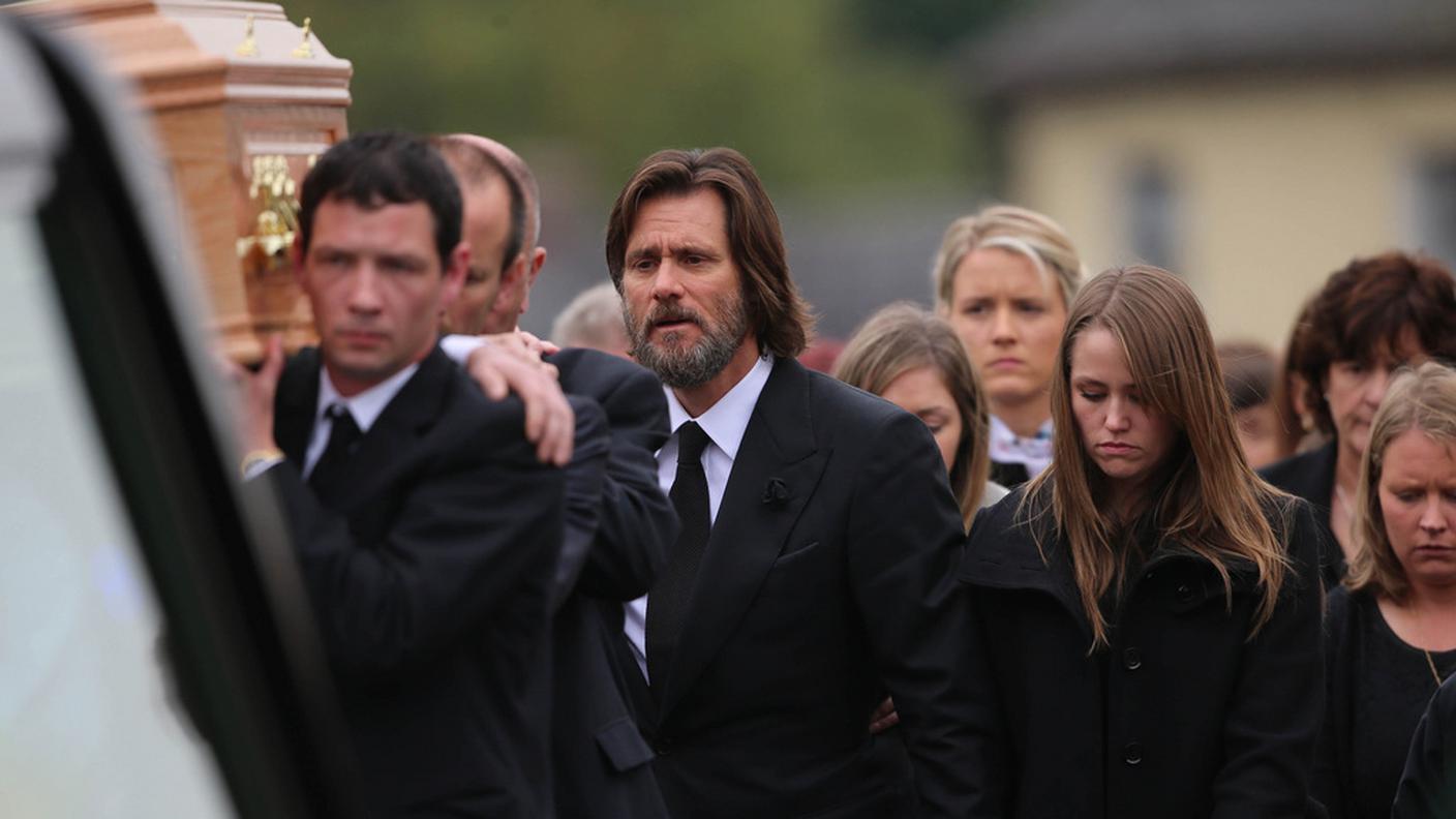 L'attore al funerale della sua ex