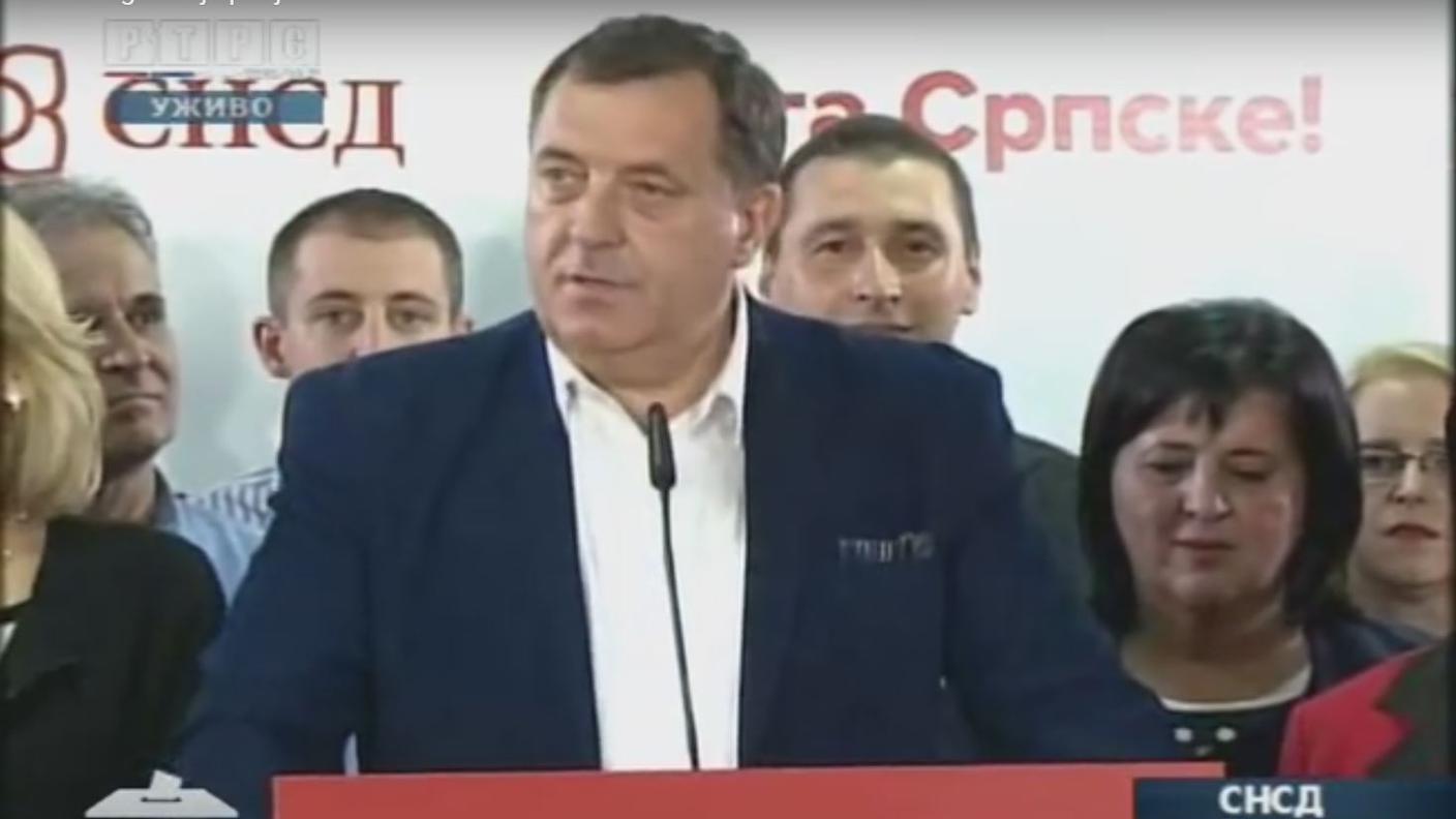Milorad Dodik annuncia i risultati del suo partito