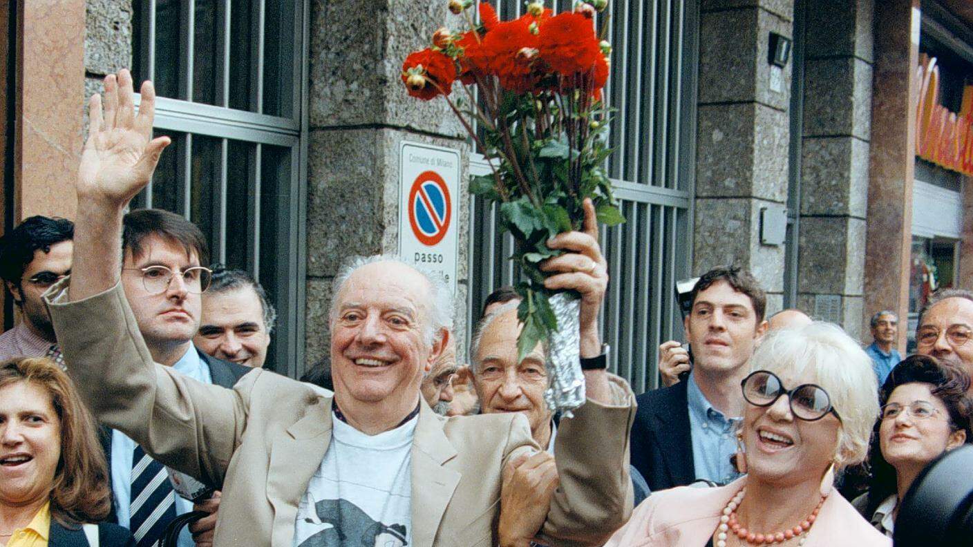 Dario Fo, Nobel per la Letteratura 1997, insieme con la moglie Franca Rame (archivio)