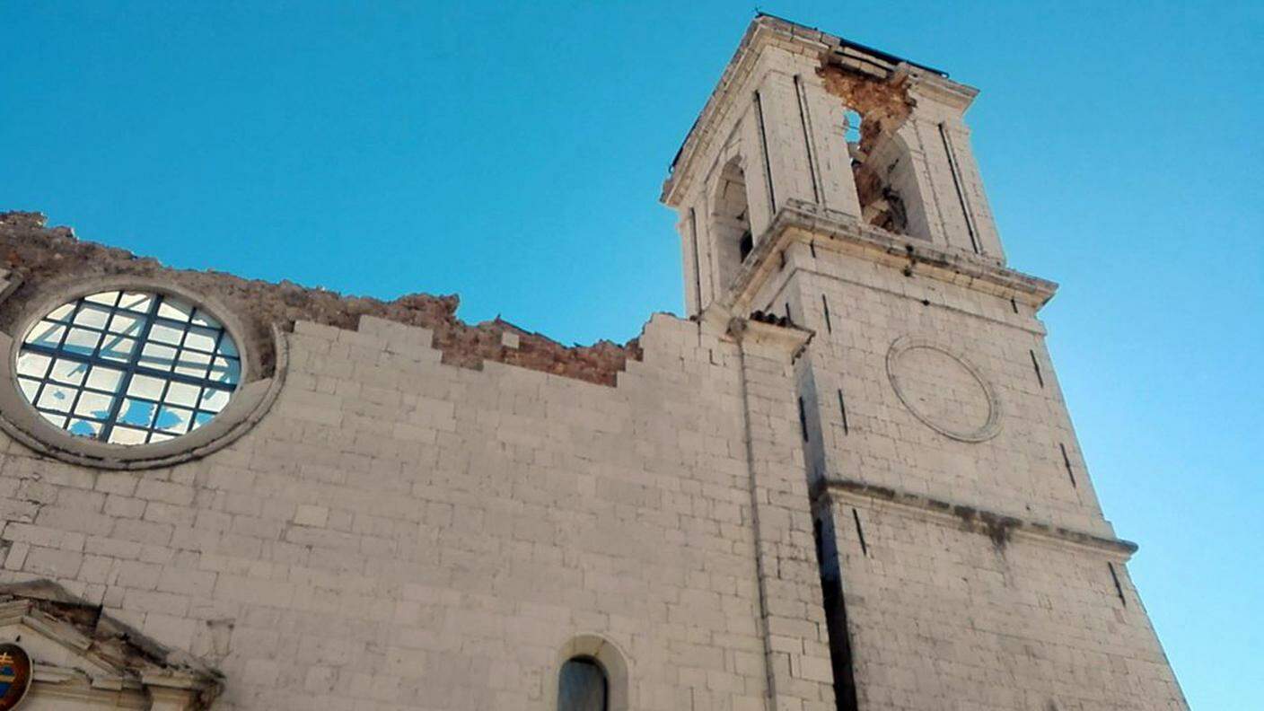 Le distruzioni subite dalla cattedrale di Santa Maria Argentea a Norcia