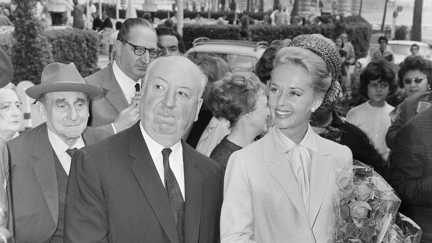 Hitchcock e Hedren a Cannes nel 1963