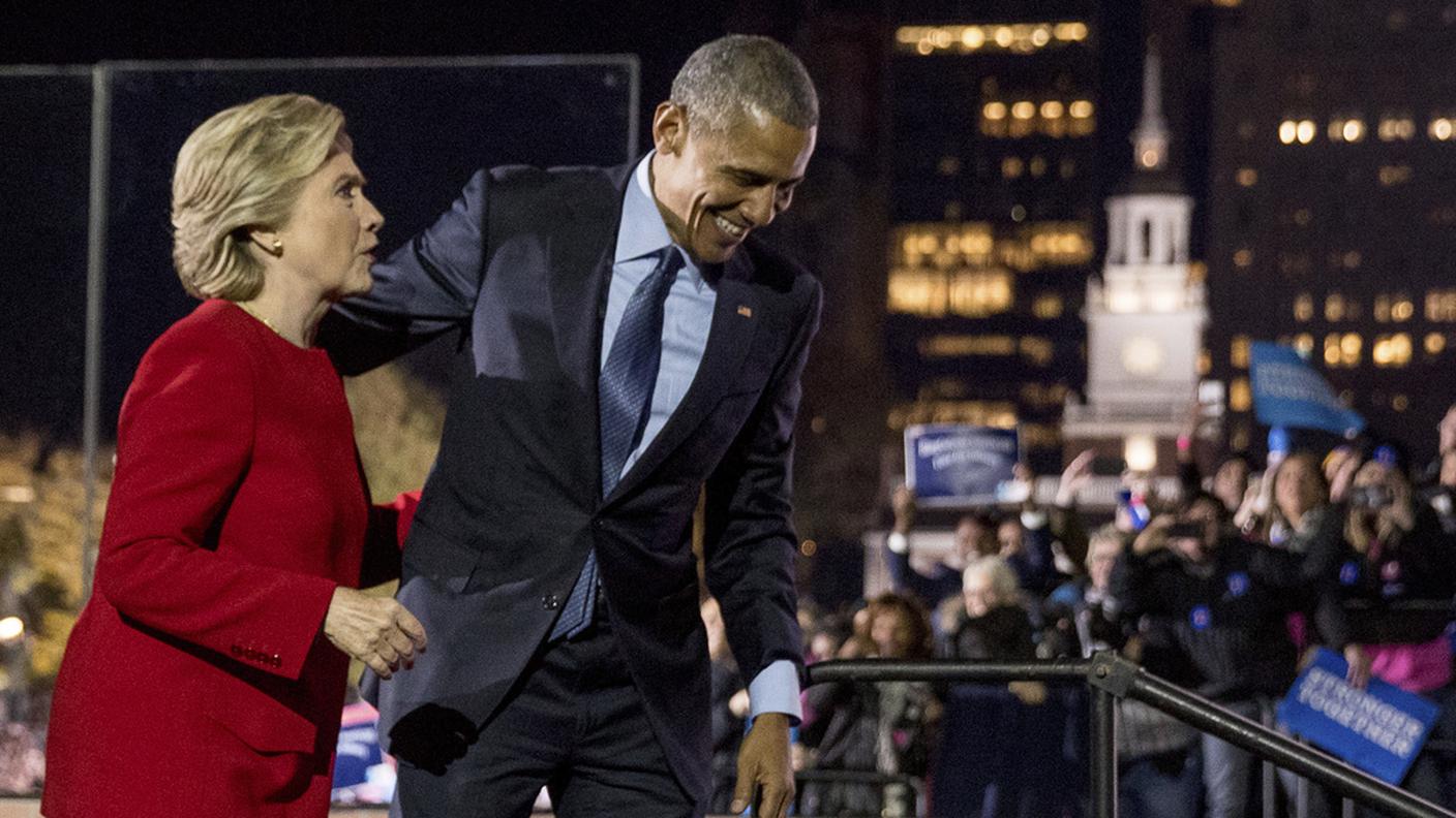Barack Obama  e Hillary Clinton a Philadelphia