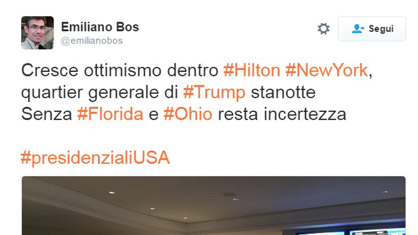 Cresce l'ottimismo tra i sostenitori di Donald Trump a New York (clicca sull'immagine per ingrandirla)