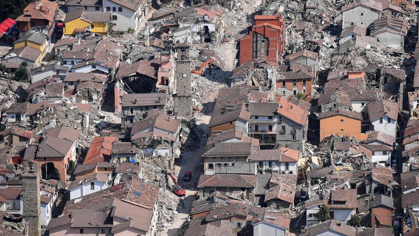 Ruspe al lavoro ad Amatrice in settembre