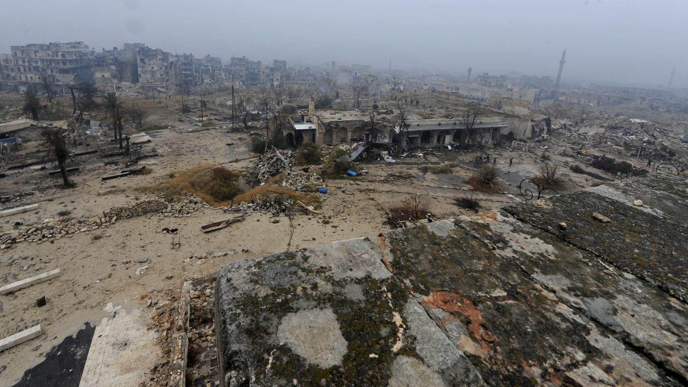 La città è stata ridotta a un cumulo di macerie nei combattimenti