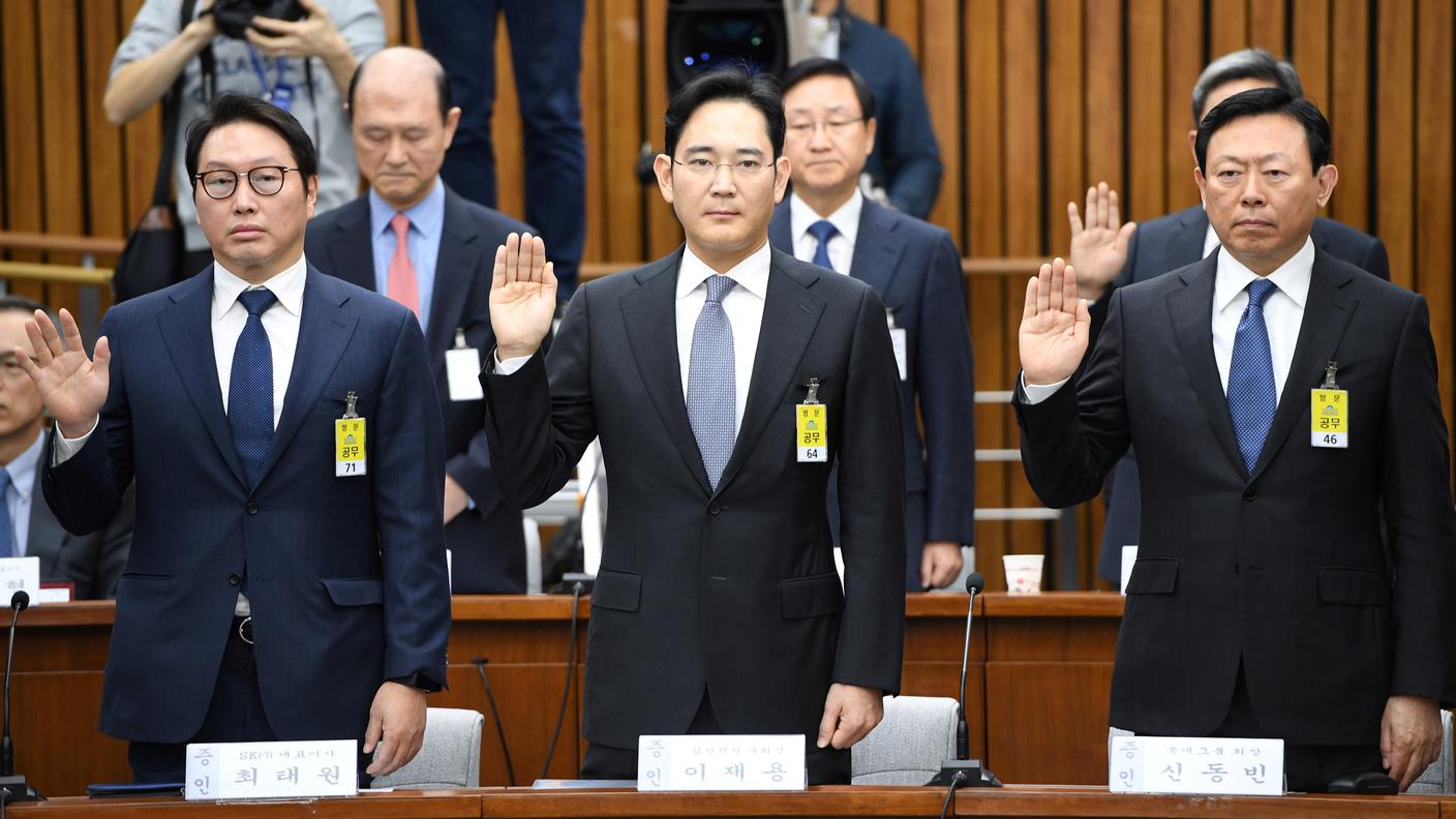 Lee Jae-Yong durante un'udienza