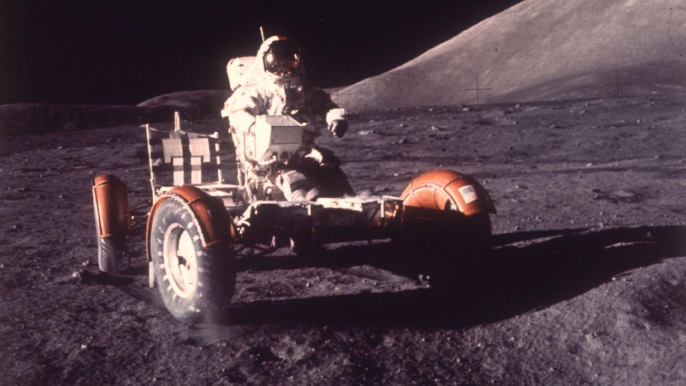 Eugen Cernan sul Lunar Roving Vehicle nel 1972