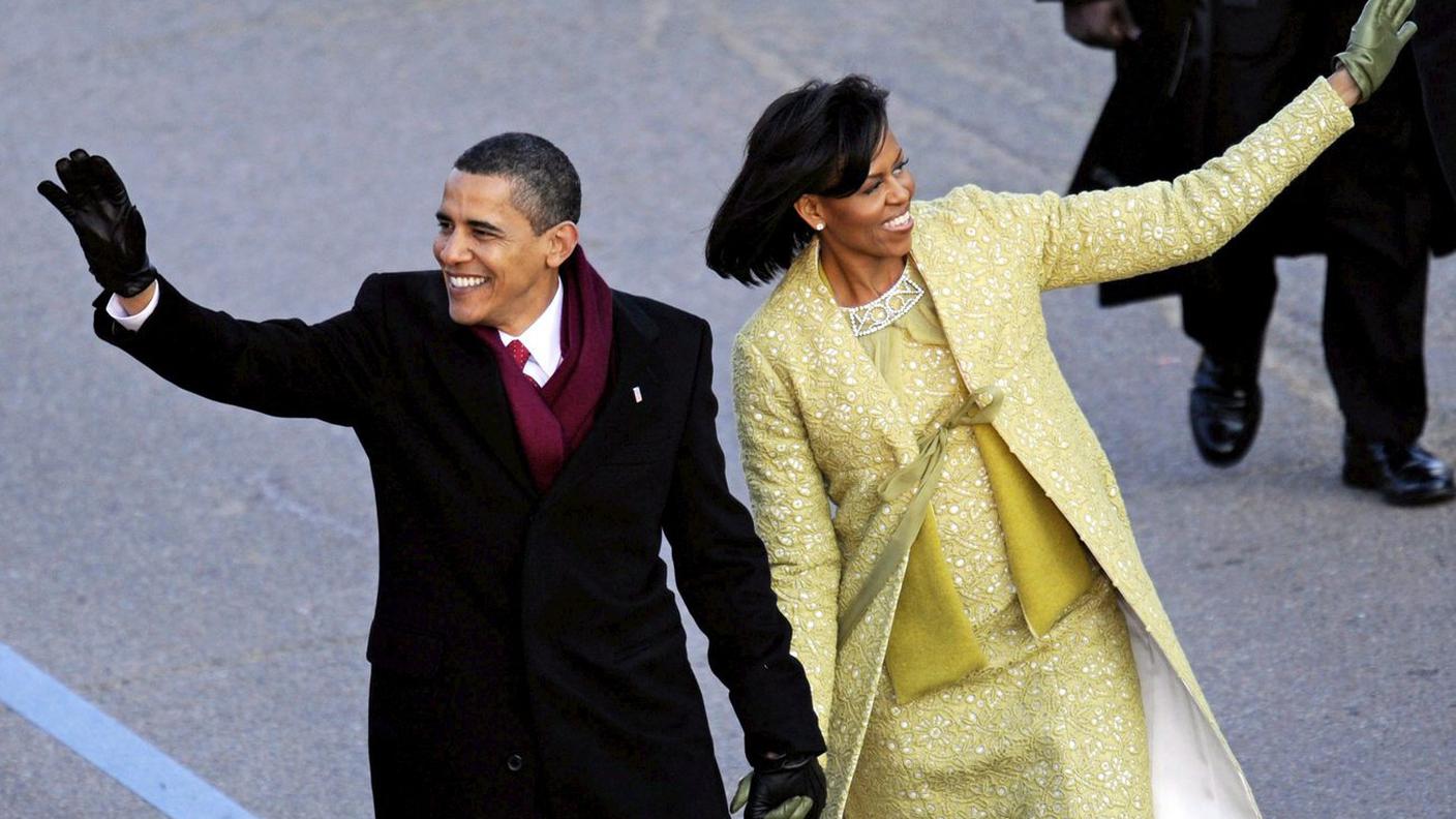 L'ex presidente statunitense Barack Obama con la moglie Michelle