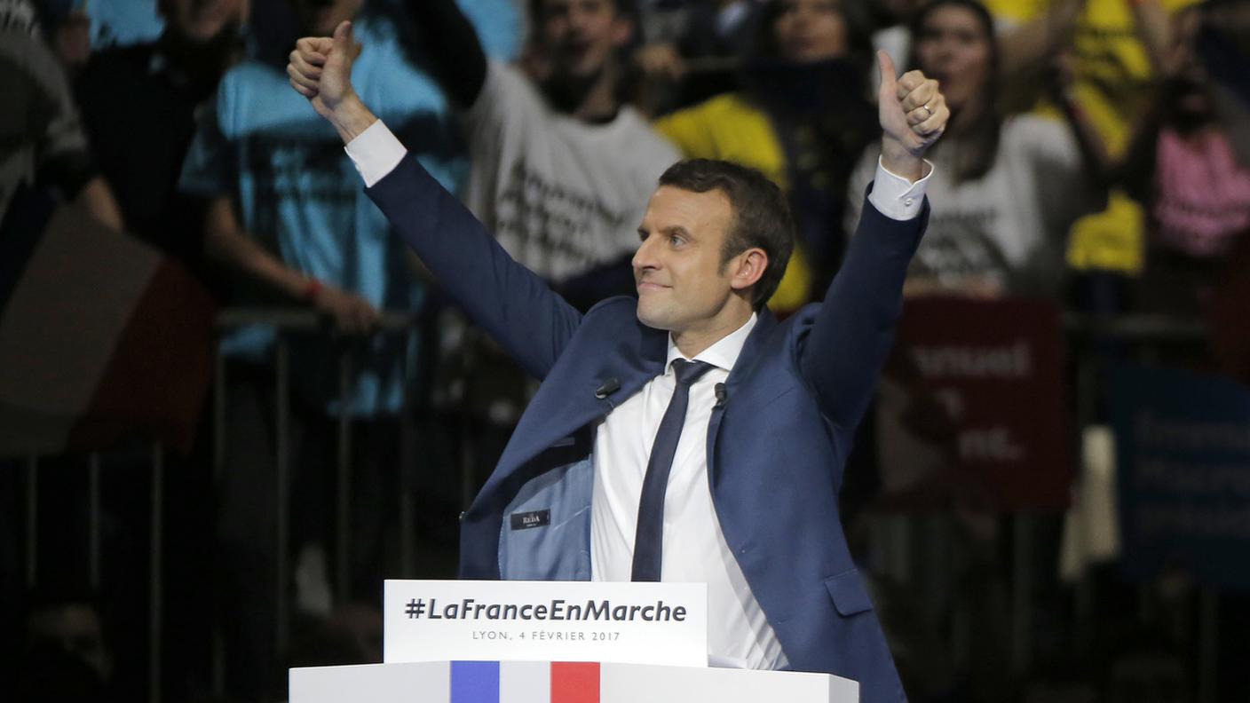 Emmanuel Macron (En Marche), candidato social-liberale all'Eliseo