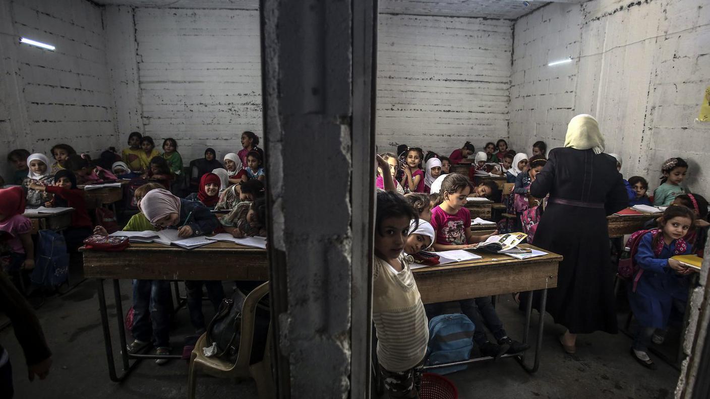 Una classe in una scuola a Damasco