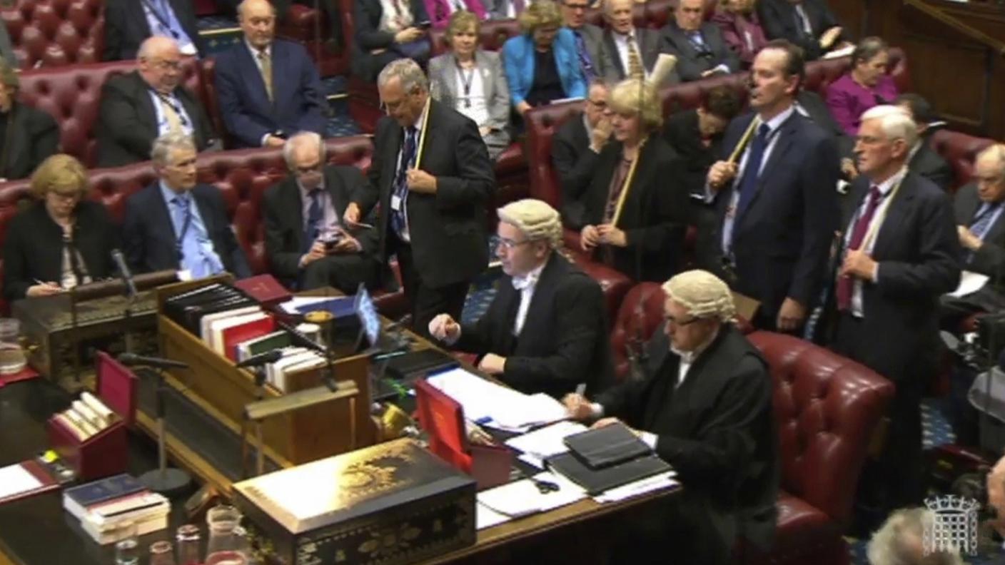 Il momento del passaggio della legge alla Camera dei Lord
