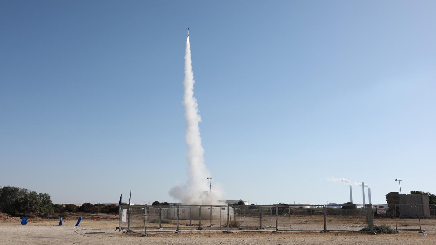 Un missile Tamir lanciato dall'Iron Dome
