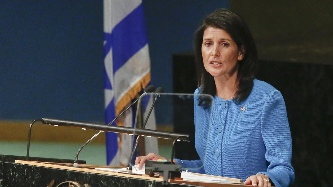 L'ambasciatrice USA all'ONU Nikki Haley