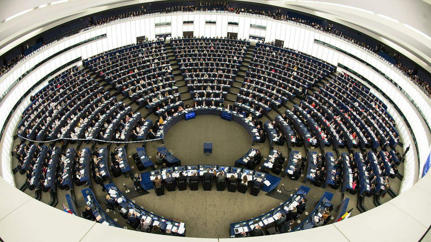 L'emiciclo del Parlamento europeo a Strasburgo